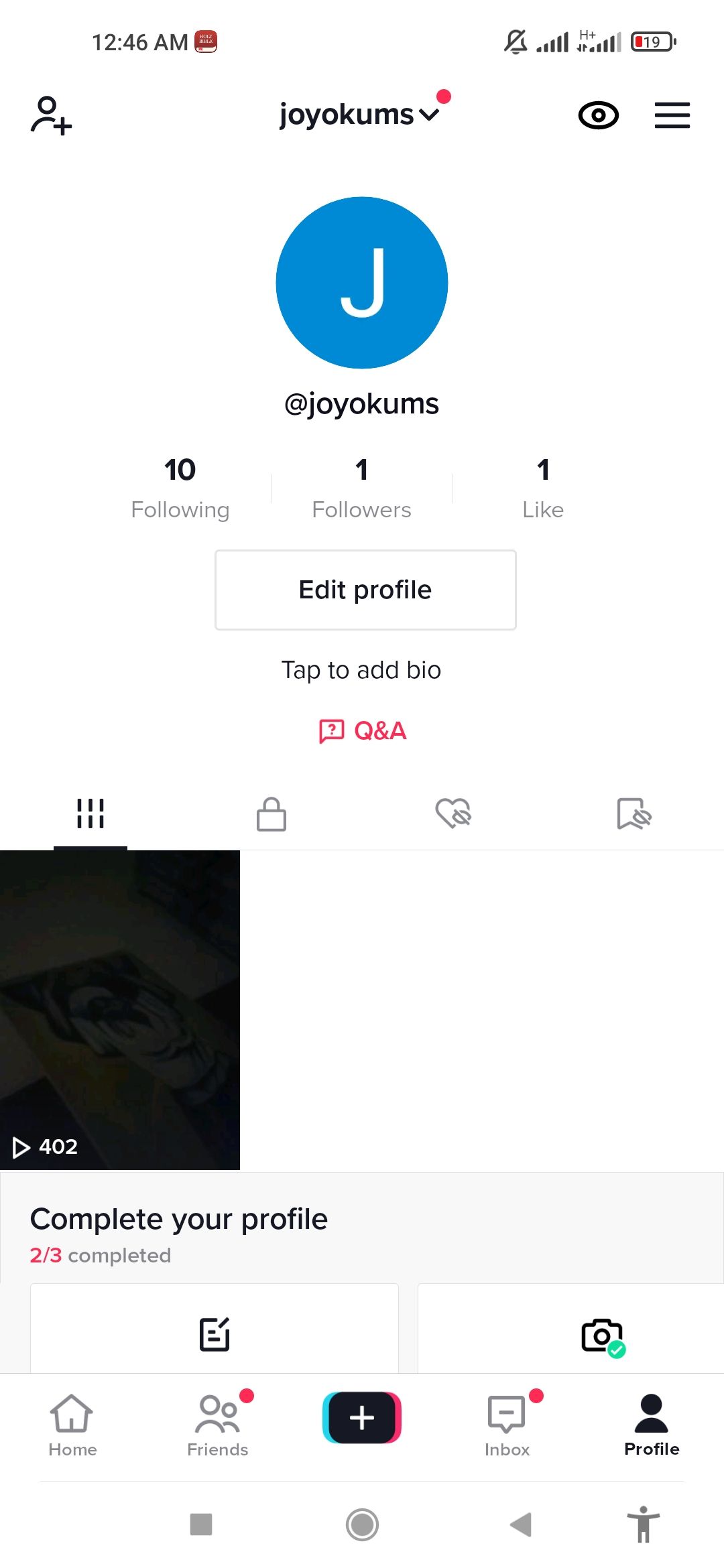 نماد چشم TikTok برای مشاهده نمایه