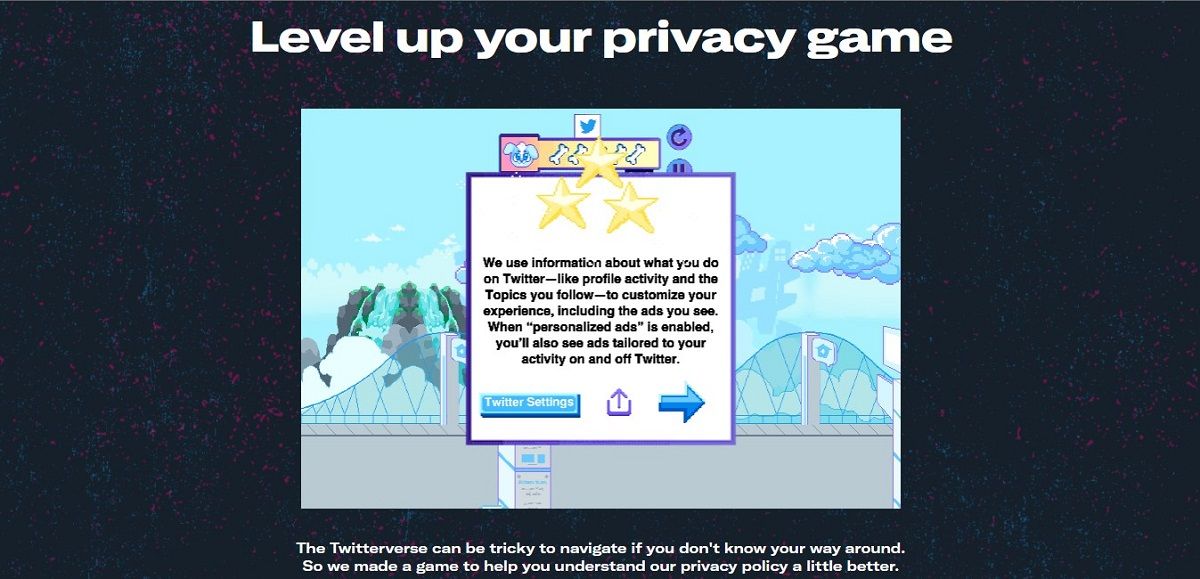 A Twitter policy tip unlocked by beating a level of Twitter Data Dash