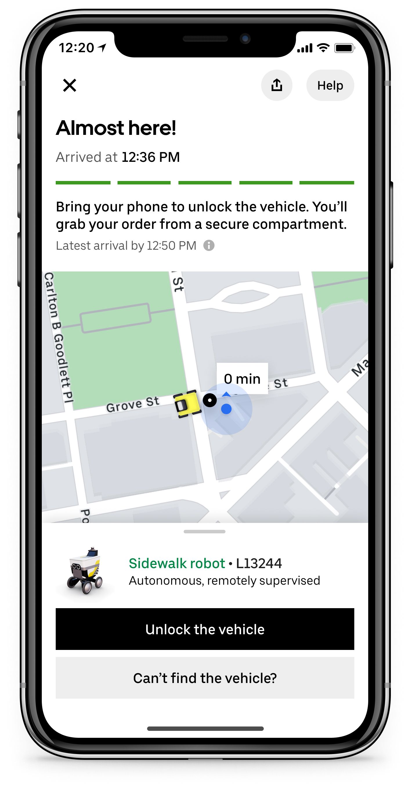 Uber Eats App Flow - Serve Arrived