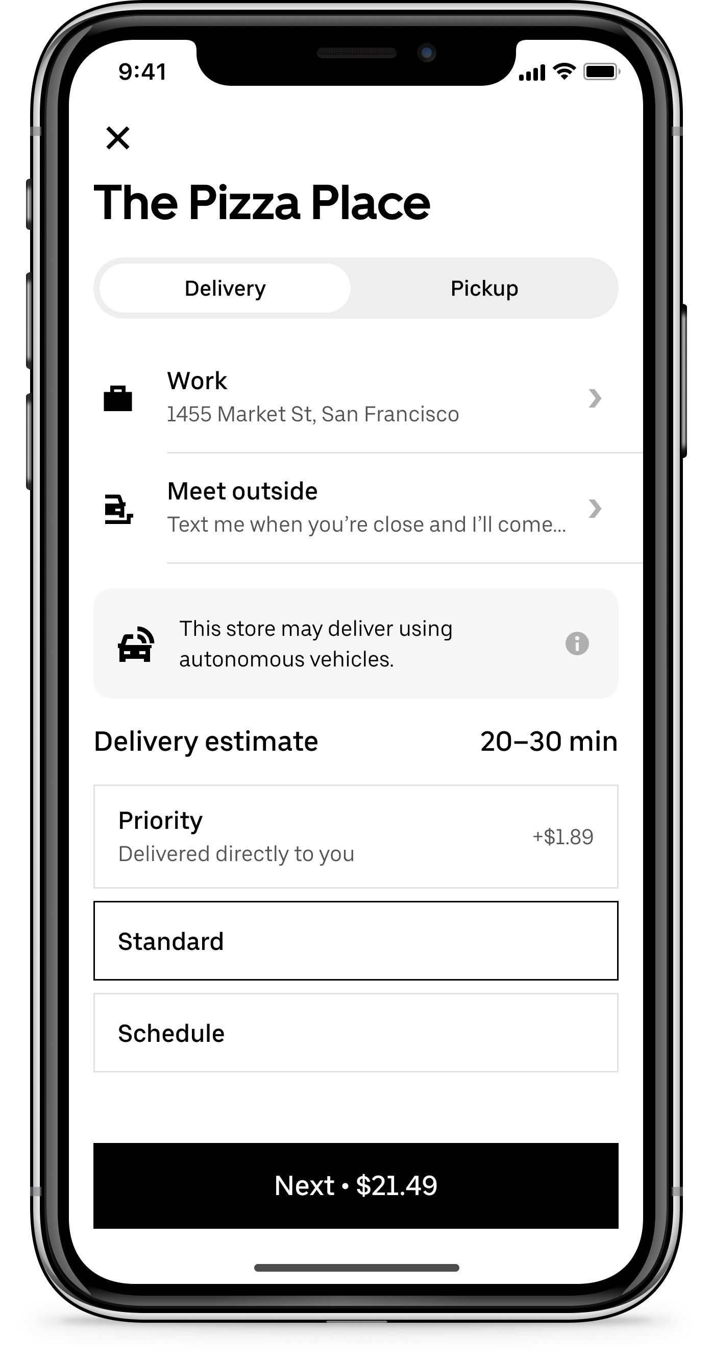 Uber Eats App Flow - Serve Checkout