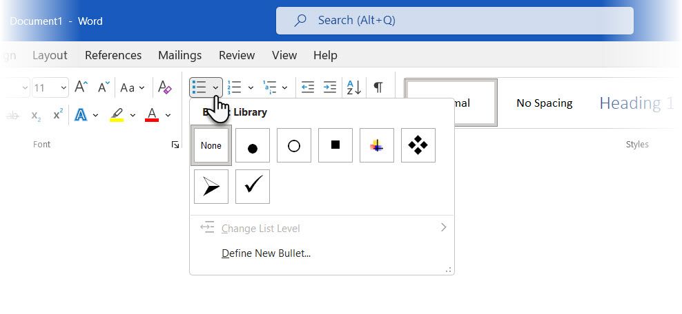 Word Bullet Library