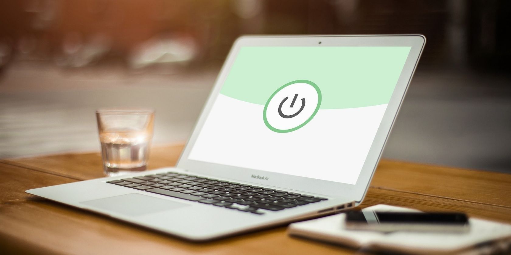 green power icon on laptop screen