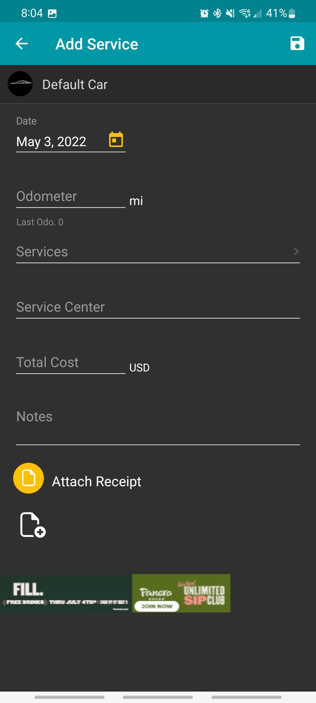 adding a new service in the simply auto app