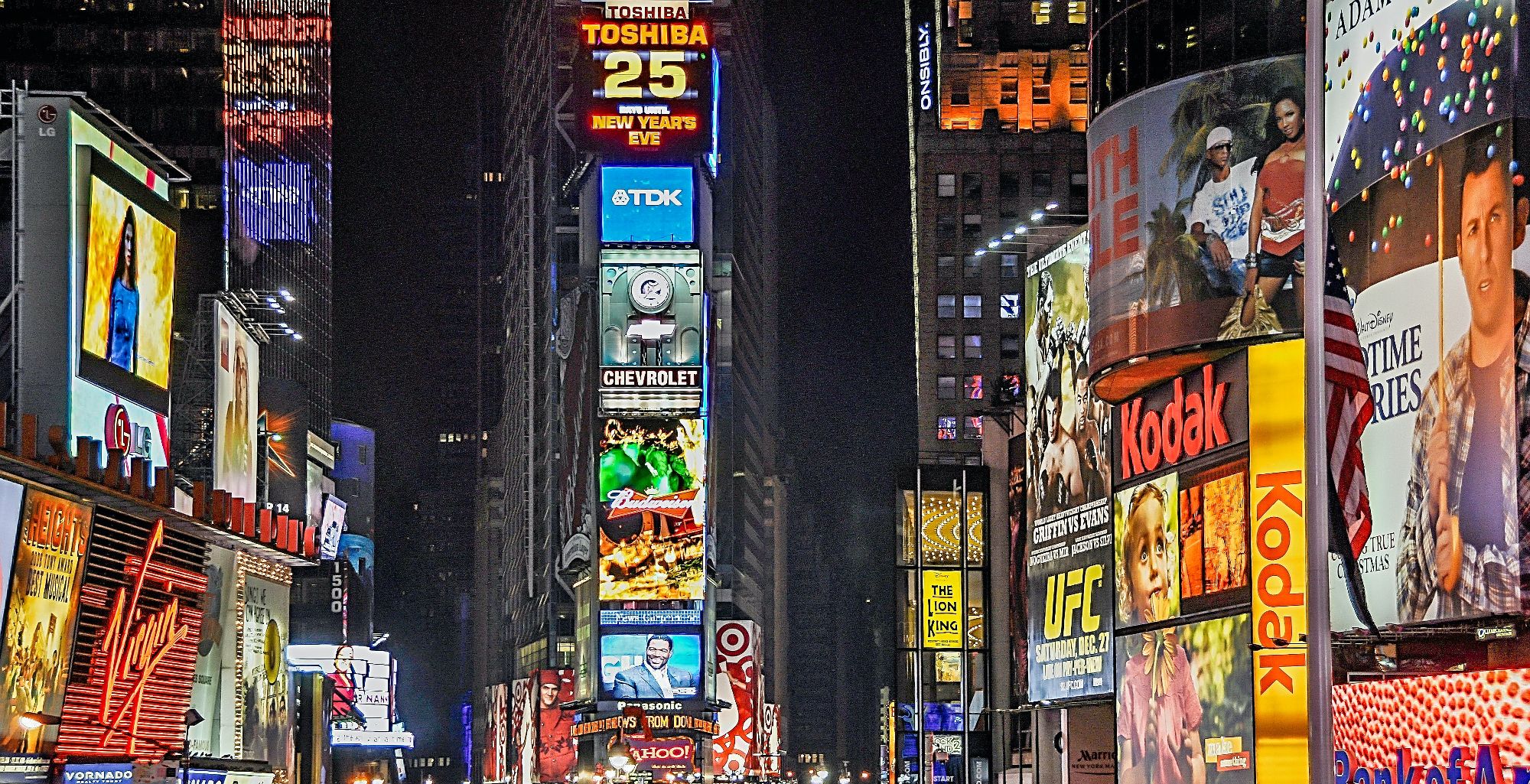 photo of times square at night