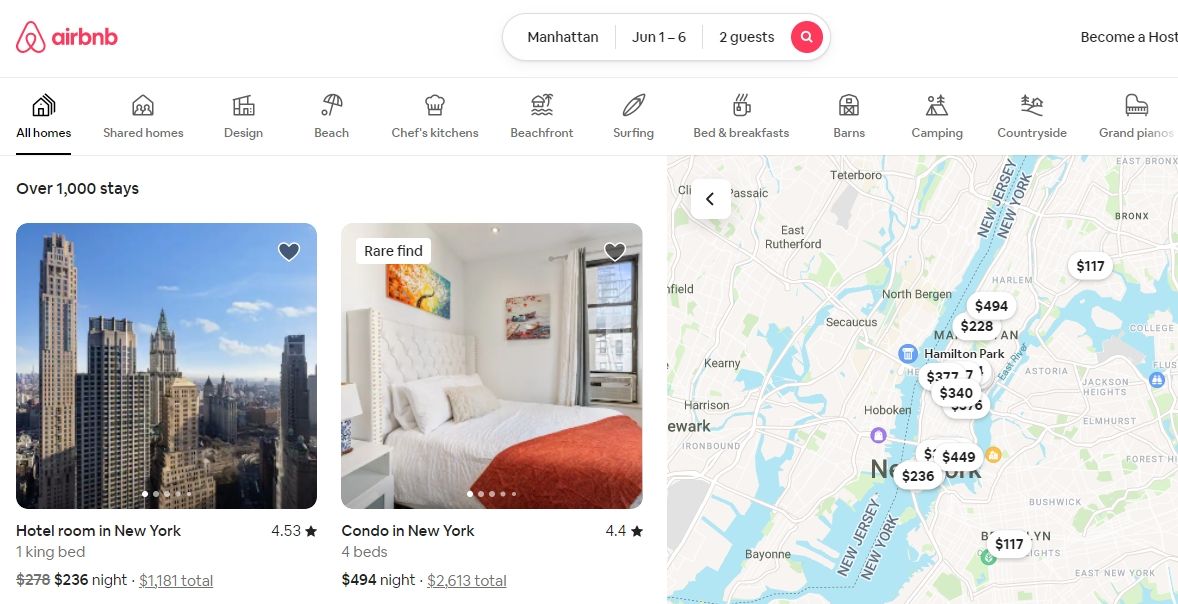 airbnb neighbourhood search screenshot