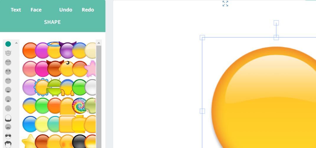 Emoji shapes in Angel Emoji Maker 