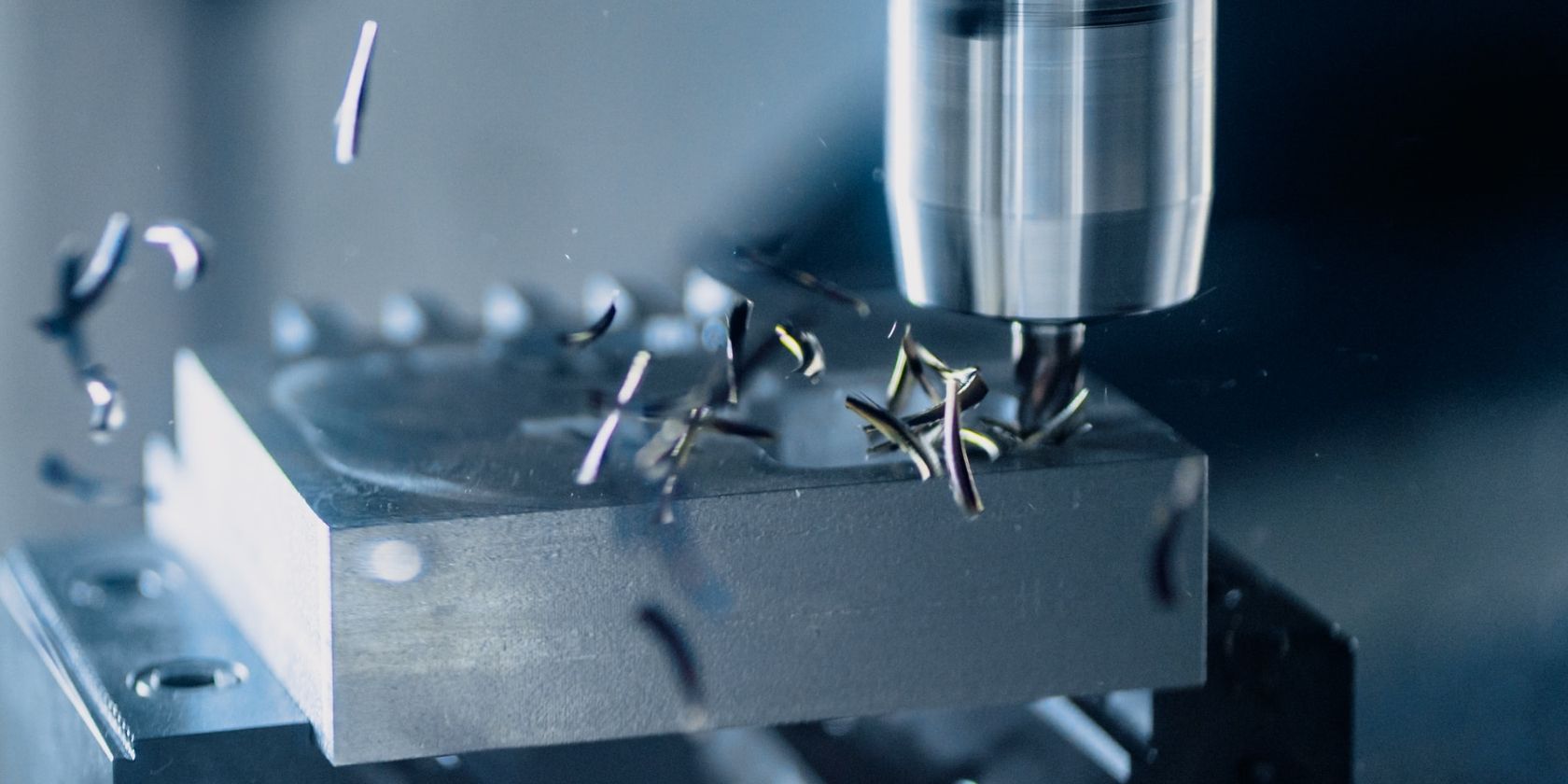CNC machine milling metal