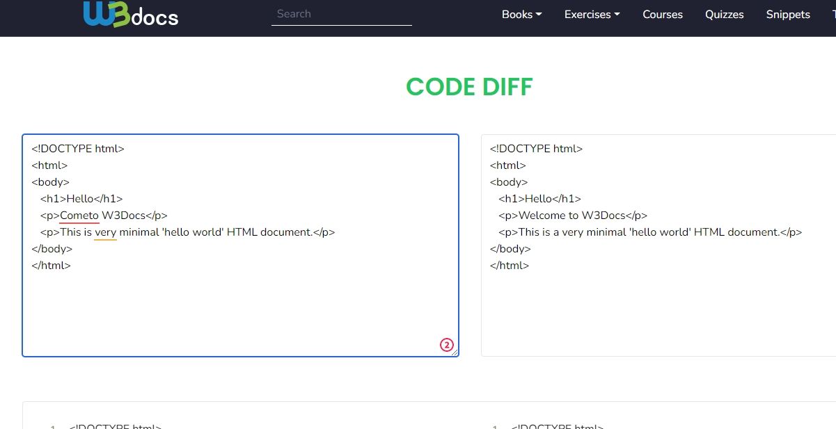 code diff tool screenshot