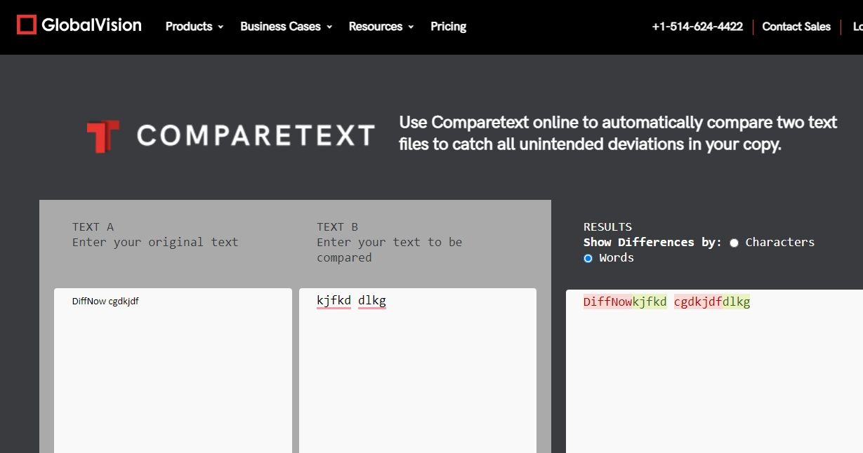 comparetext screenshot