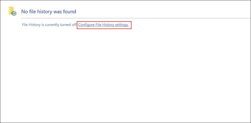 Configure file history