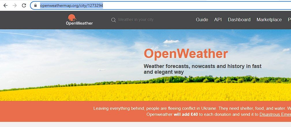 copy city id from openweather site