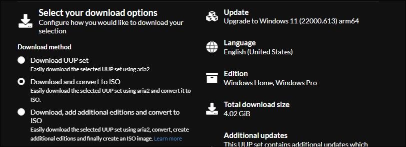 download options windows 11arm