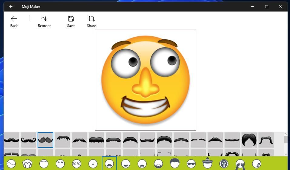 An emoji designed in Moji Maker