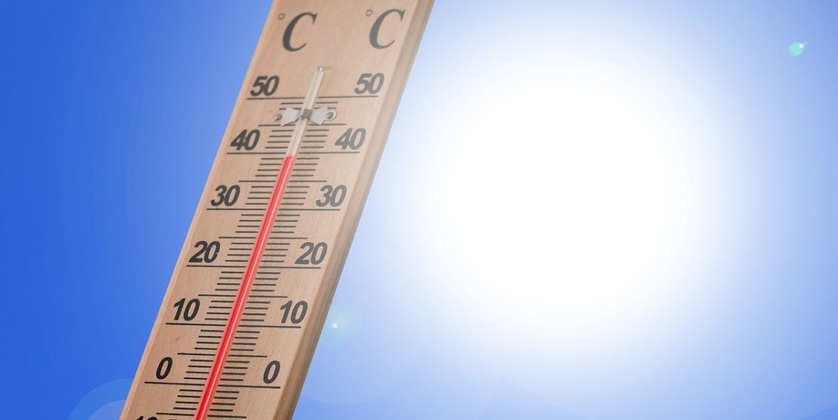 A thermometer placed in direct sunlight.