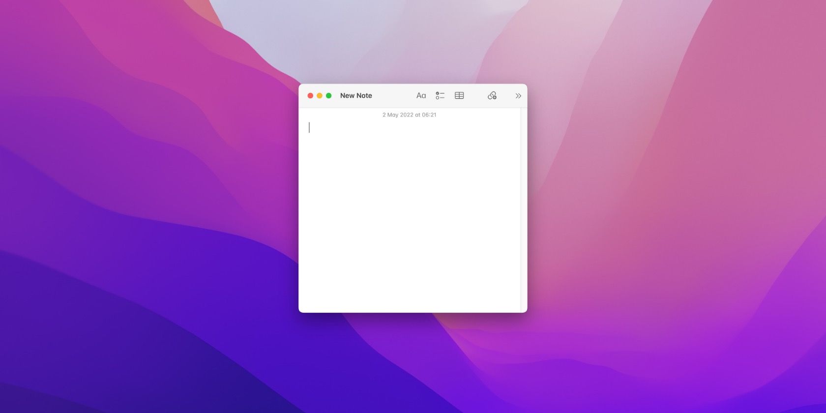 A Quick Note window on Mac desktop.