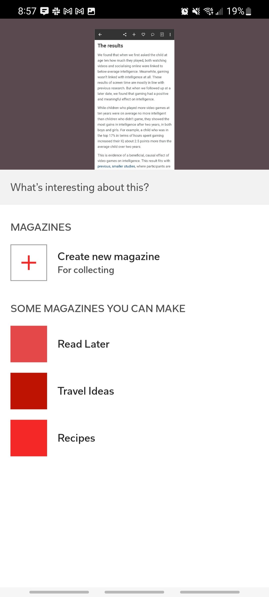 flipboard app adding article to a magazine with suggestions