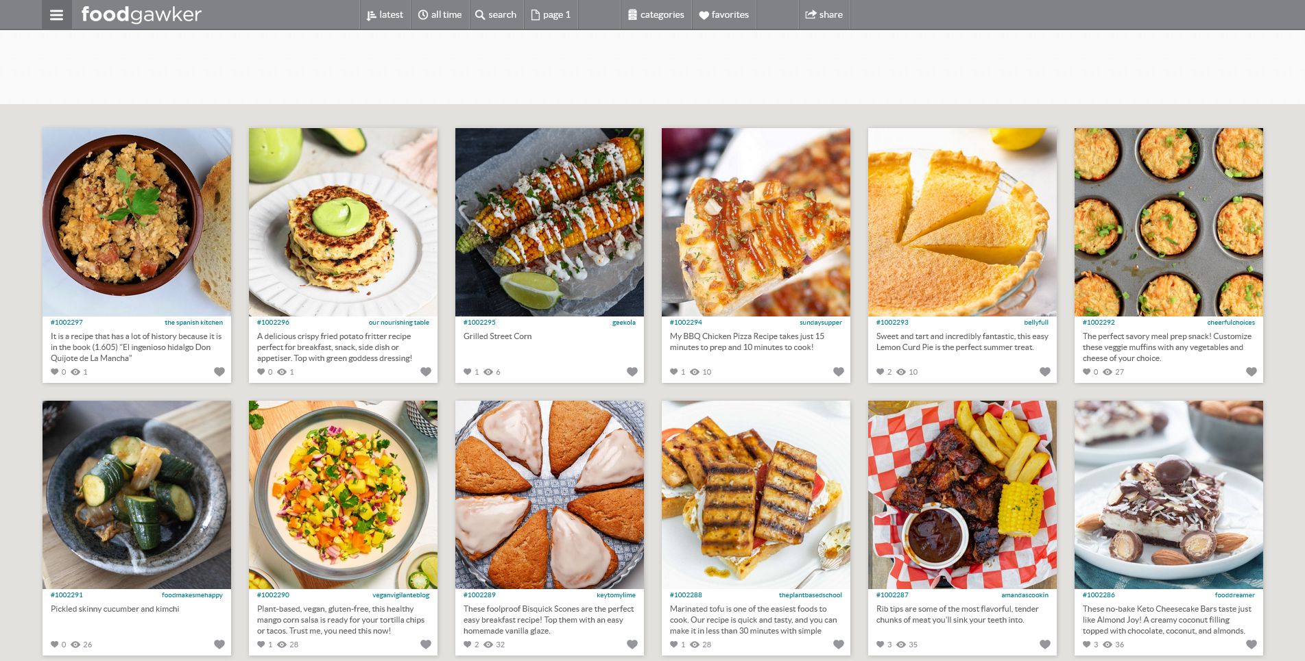 FoodGawker homepage