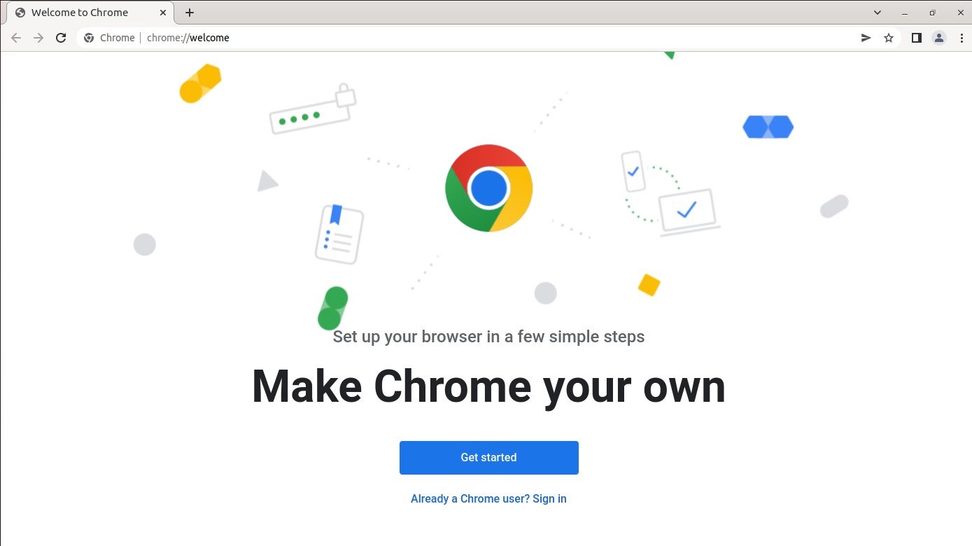 google chrome initial screen