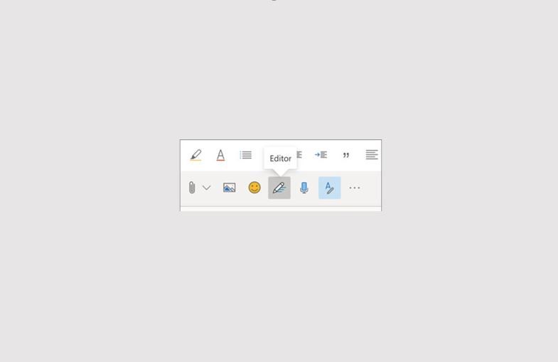 ribbon in Word showing Editor button on grey background