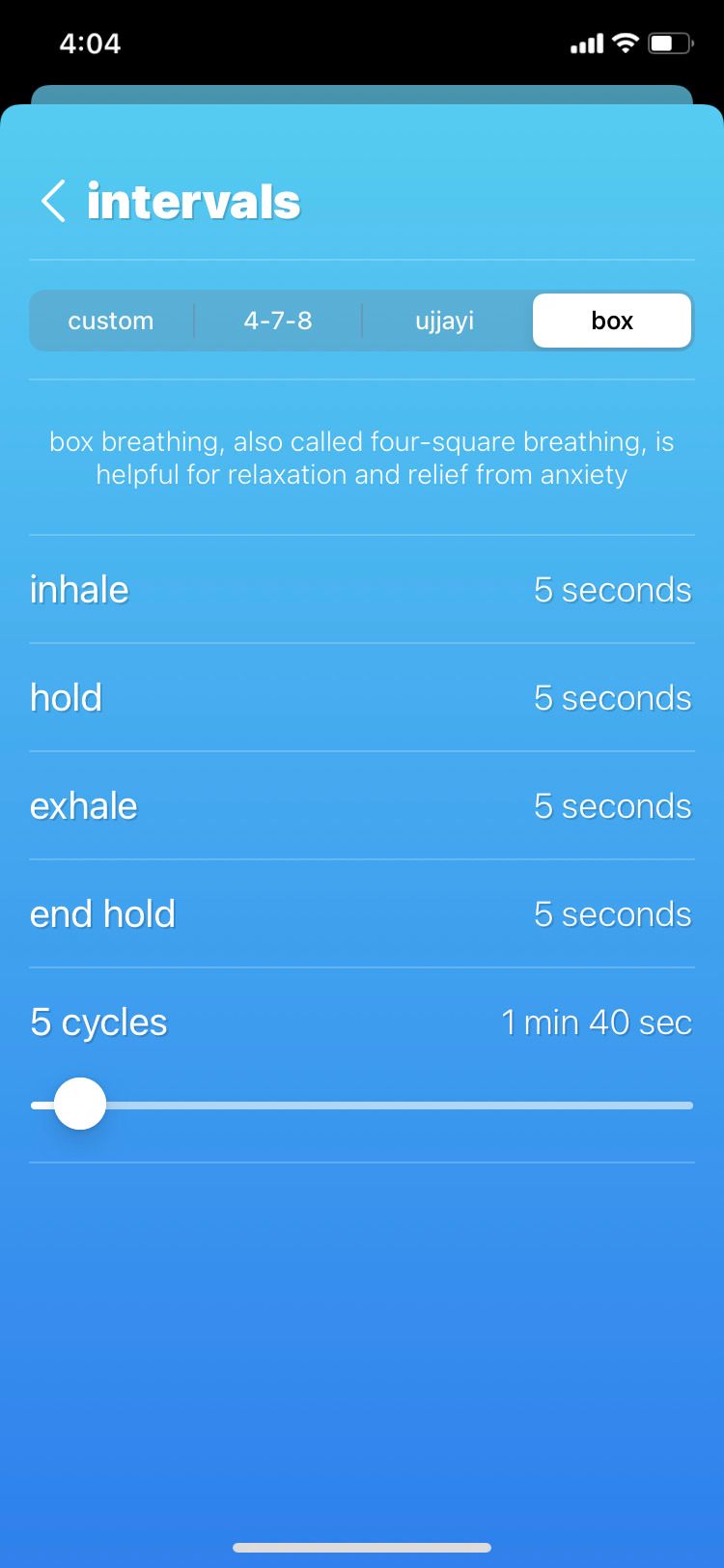 iBreathe app box breathing