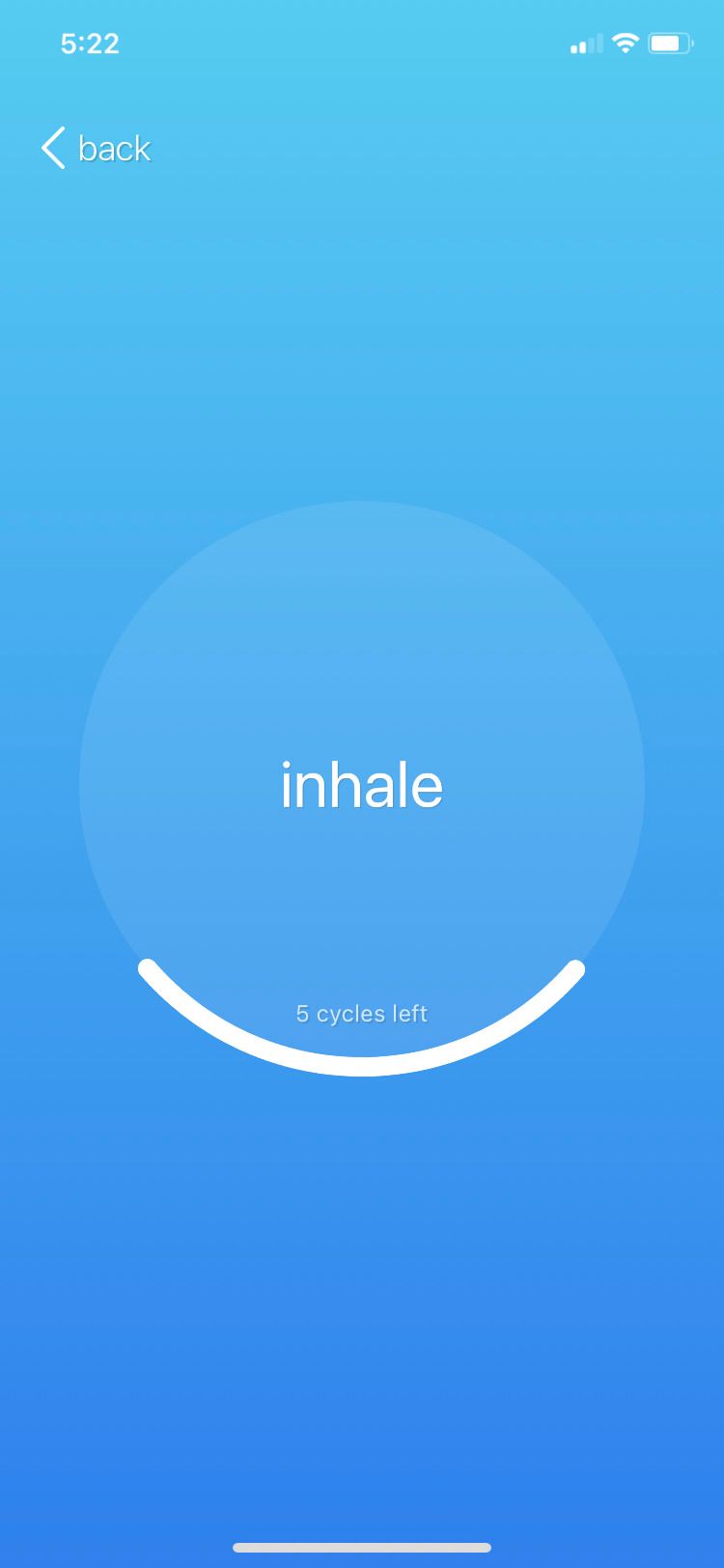iBreathe app inhale screen