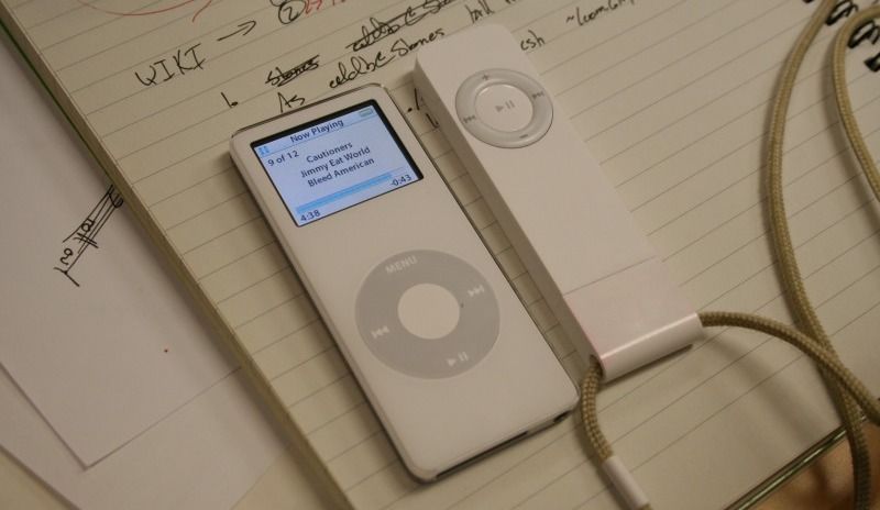 First generation iPod Nano with first generation iPod Shuffle