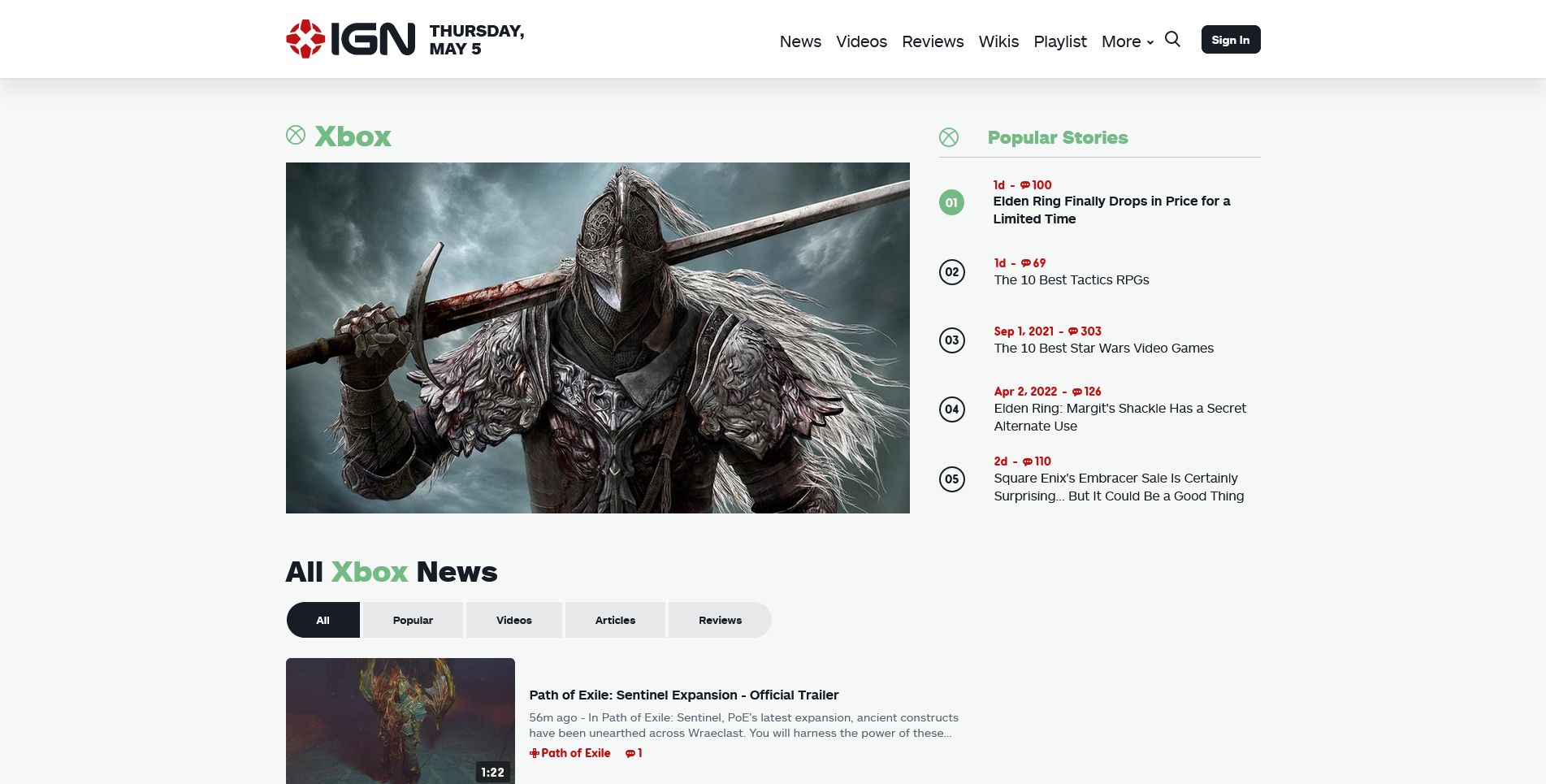 ign xbox page