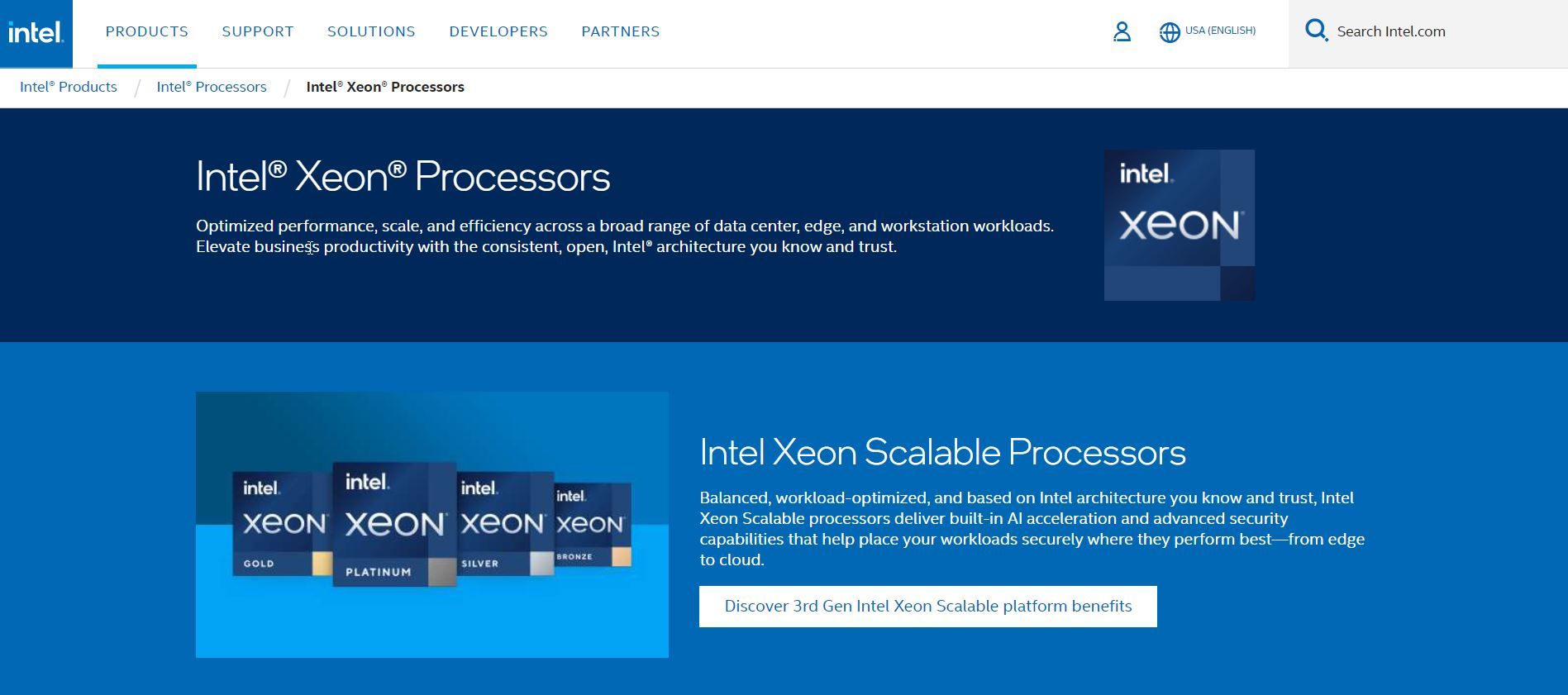 Intel Xeon website