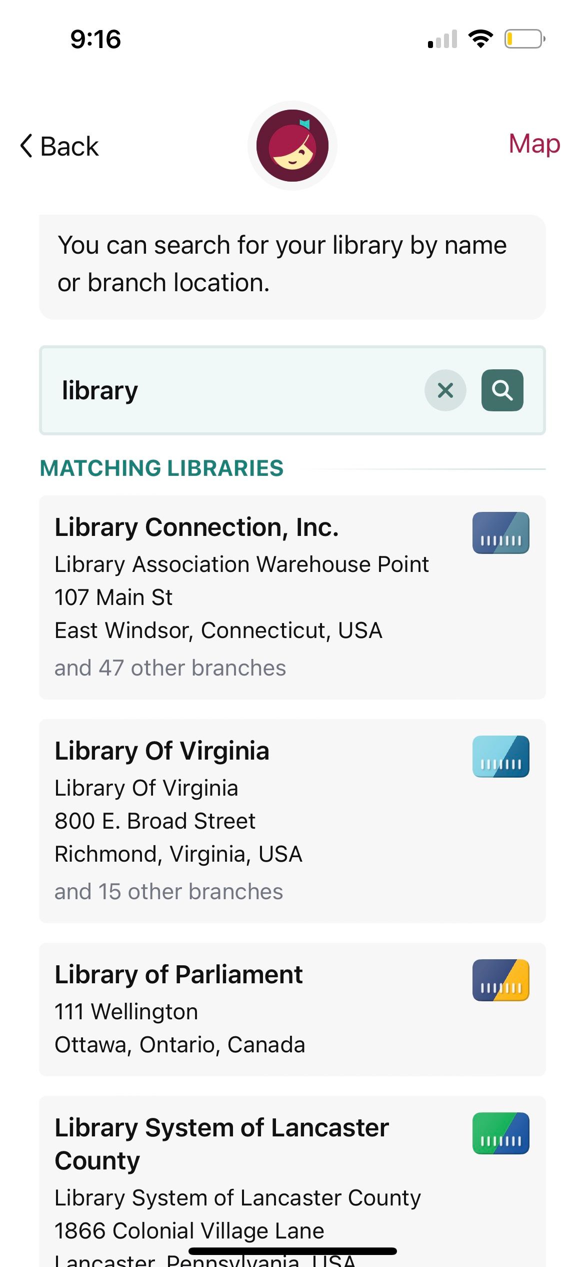 جستجوی کتابخانه در اپلیکیشن لیبی
