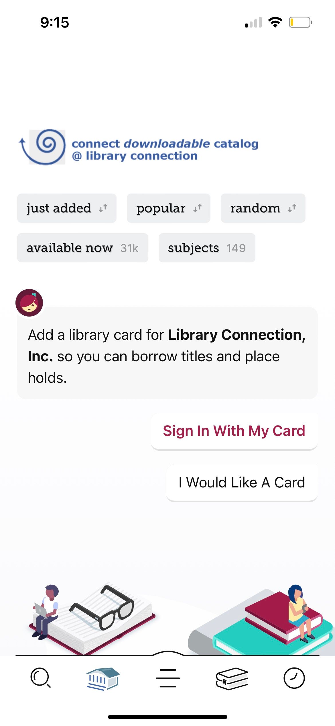 libby app library card page