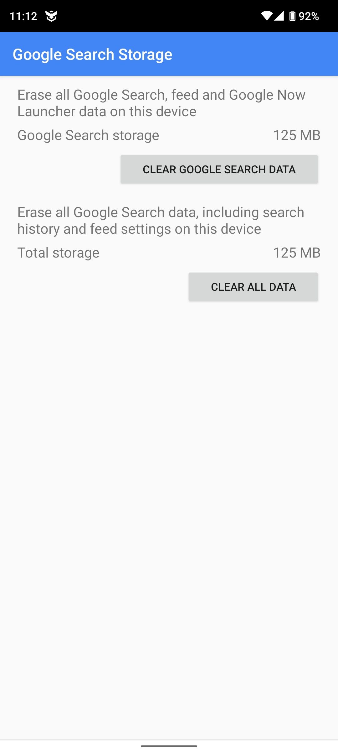 Clear app data on Android