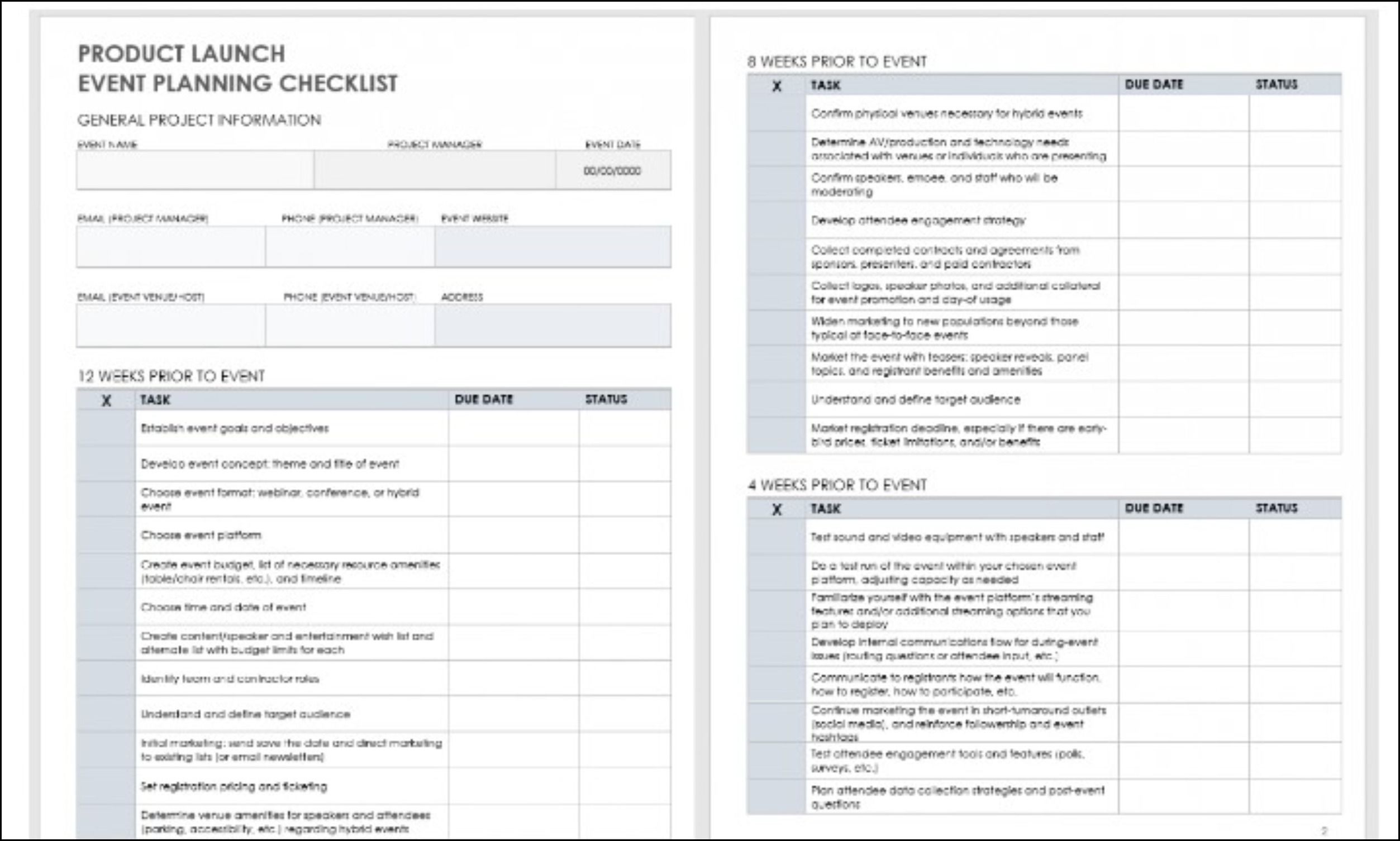 Product launch event planning checklist