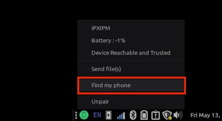 پیدا کردن آیفون جفت شده با استفاده از KDE Connect