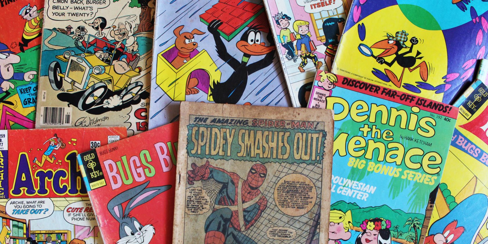 pile of vintage comics