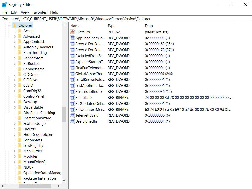 Registry Editor Windows