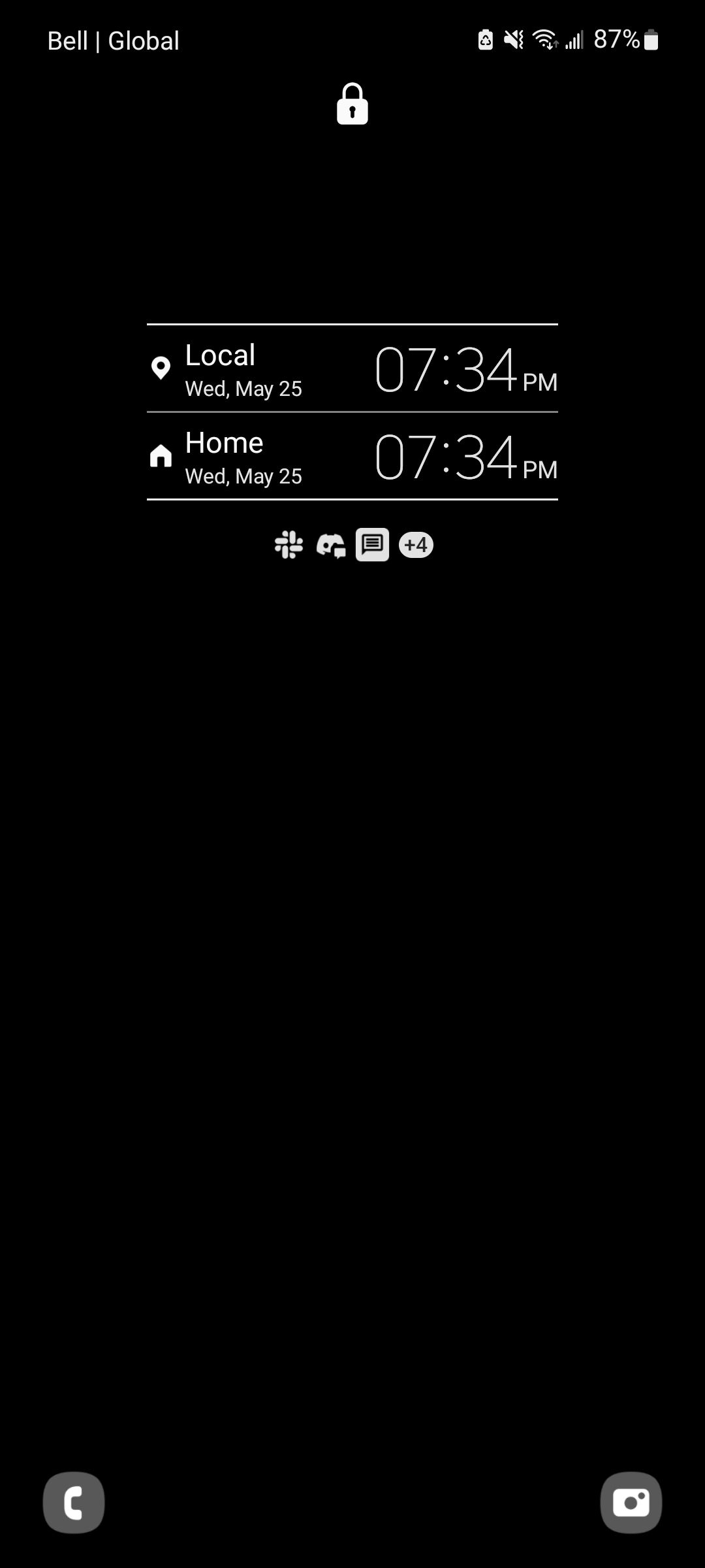 Android times on lock screen.