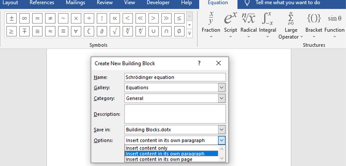 Save equation in Word