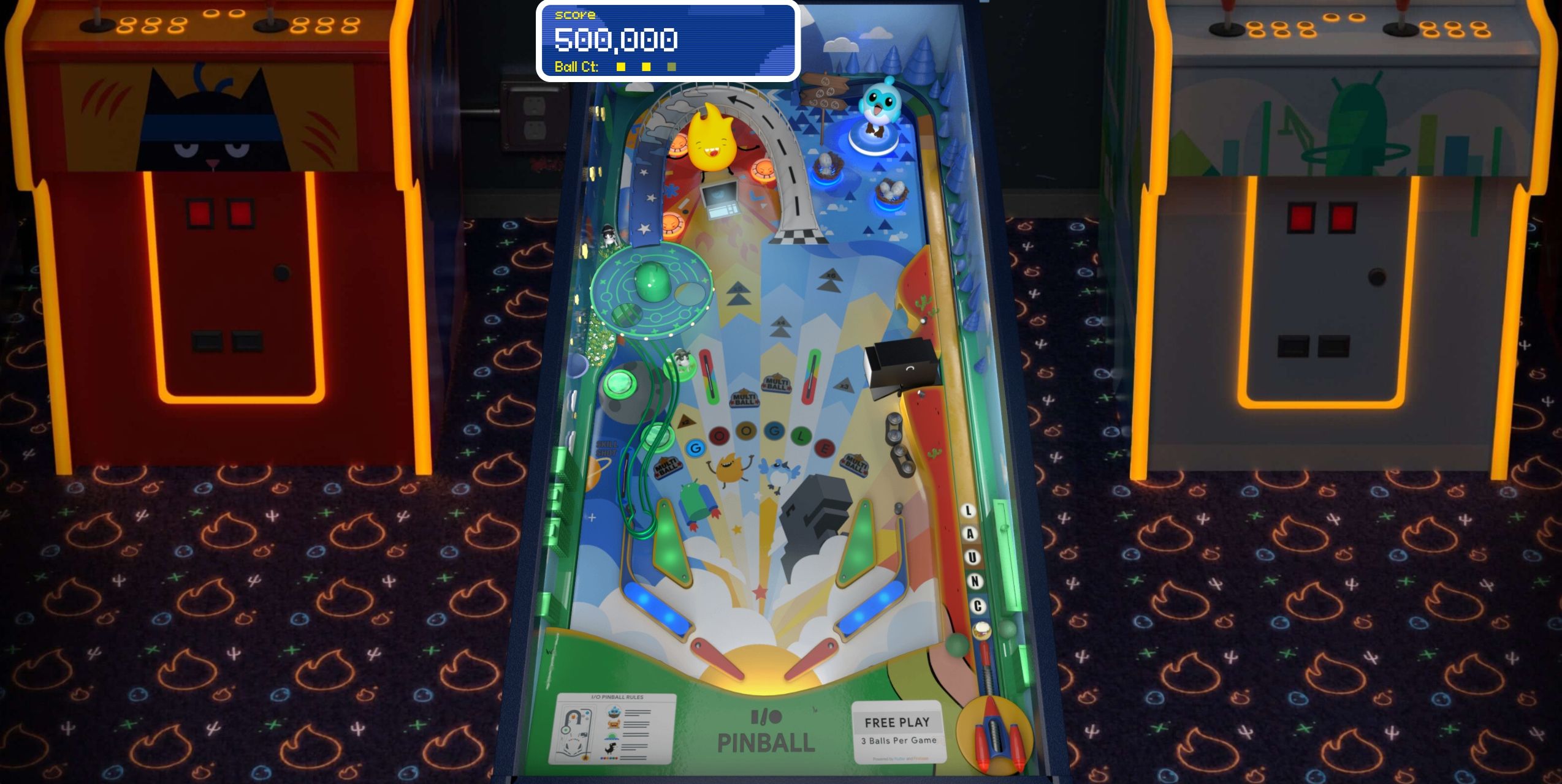 screenshot of io pinball game by google