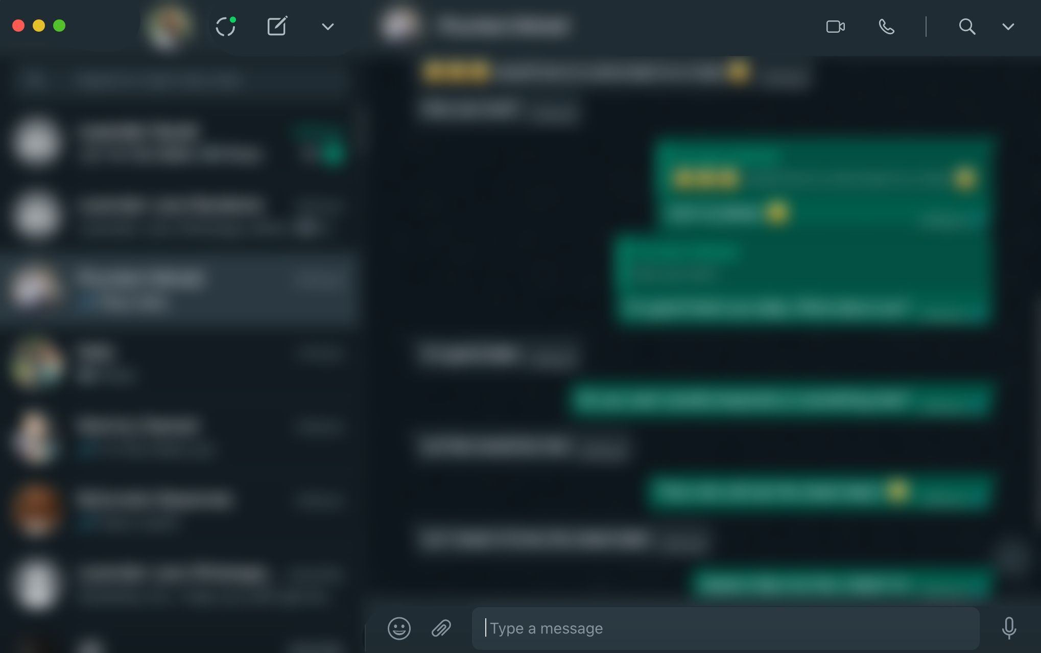 screenshot of whatsapp chat on desktop