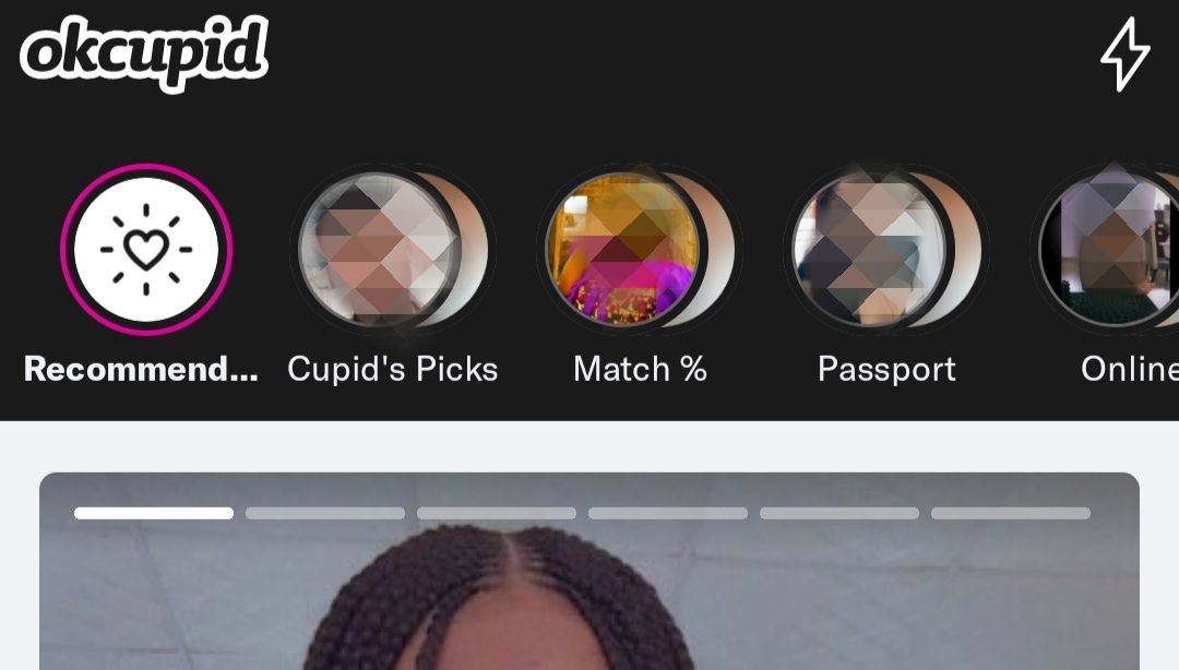 screenshot showing potential match stacks