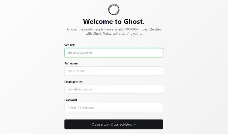 setting up ghost blog