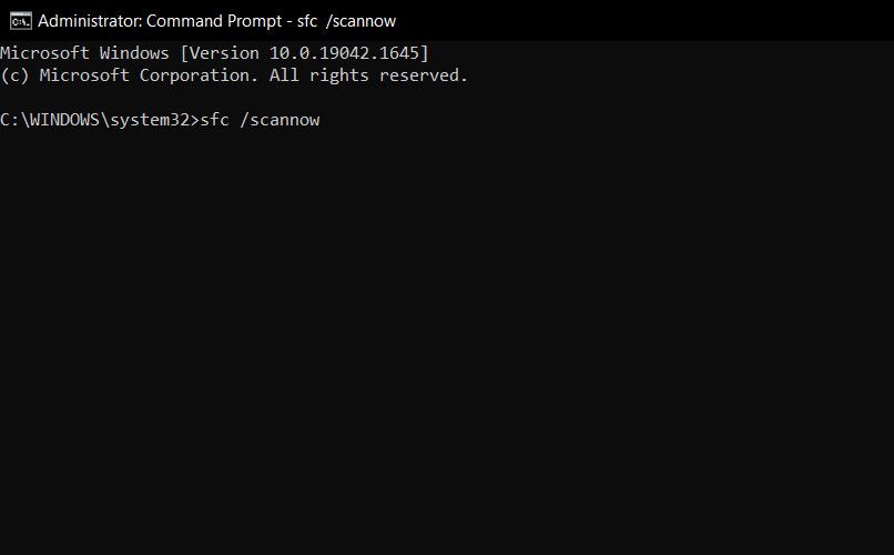 sfc command in Command Prompt