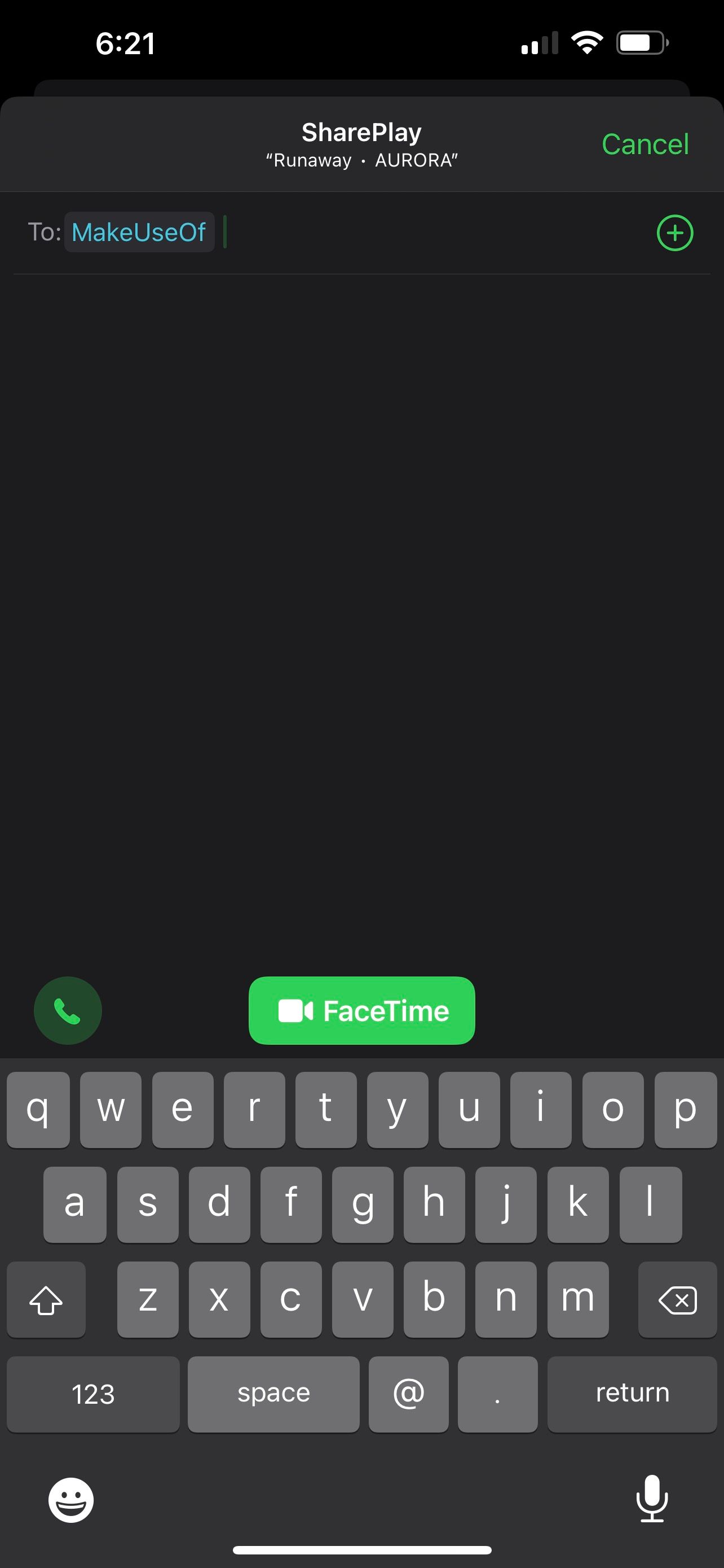 SharePlay FaceTime call