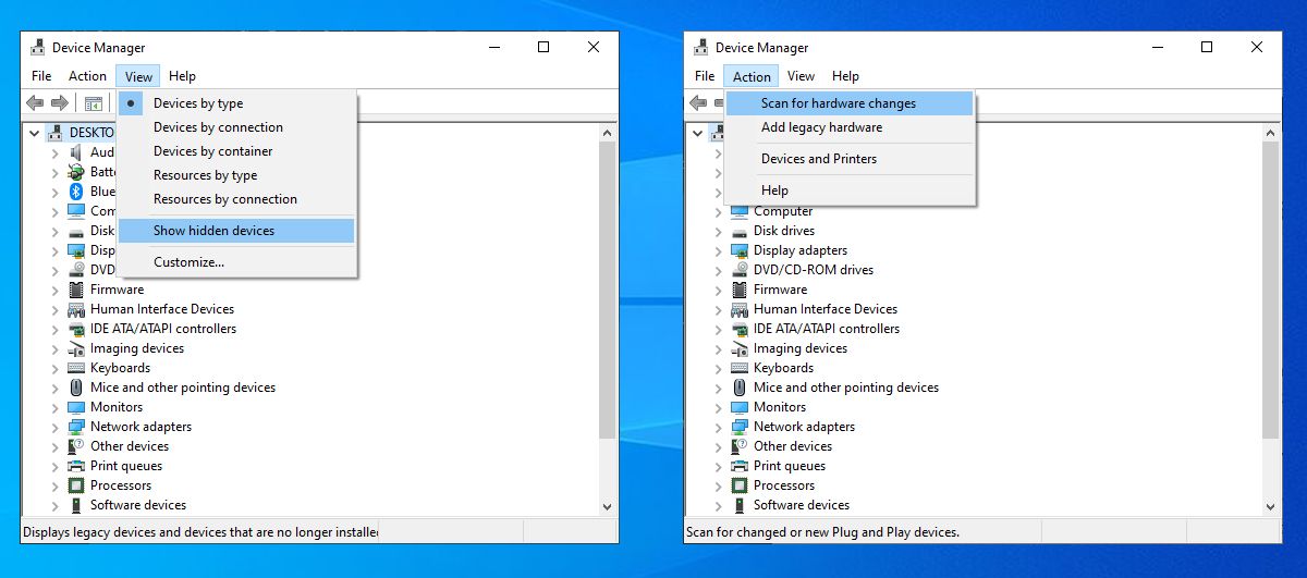 Device manager in Windows 10