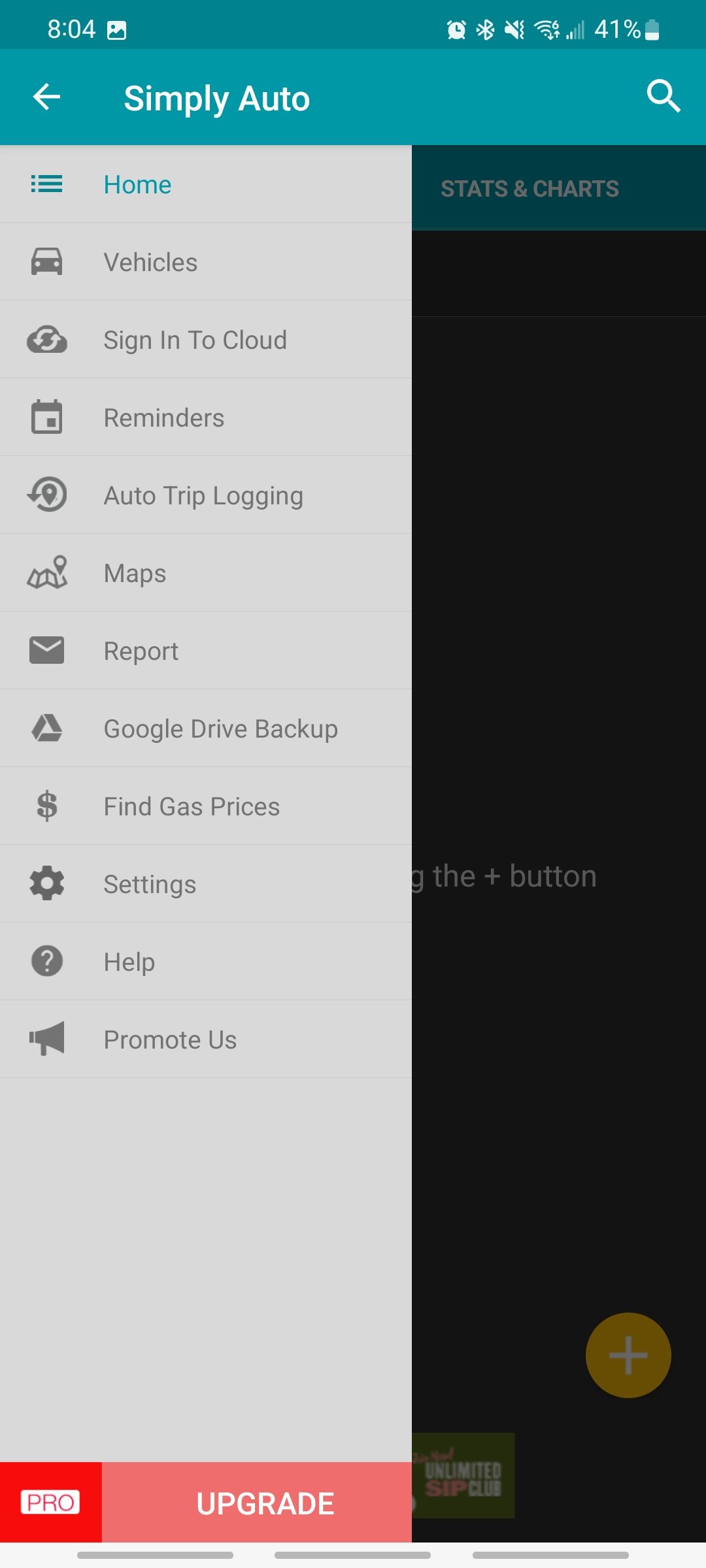 simply auto side menu features
