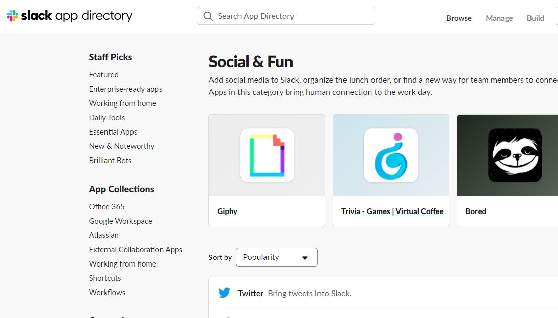slack app directory screenshot