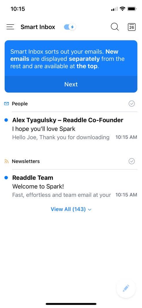 spark email inbox