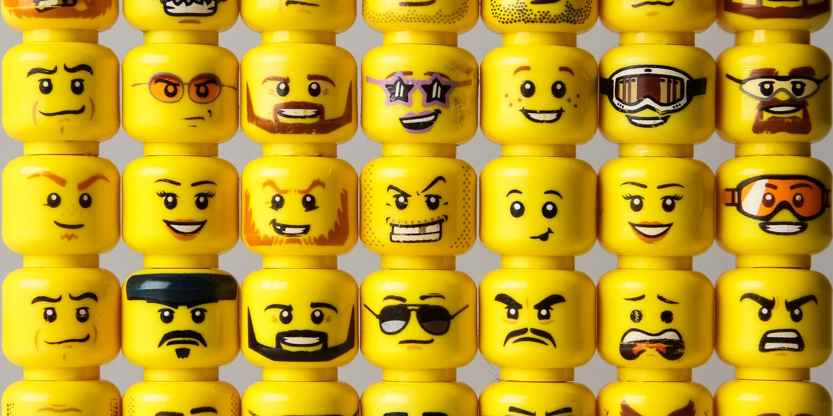 stacks of lego heads
