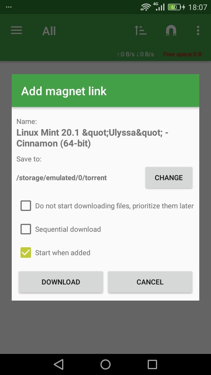 tTorrent Lite - Magnet Link