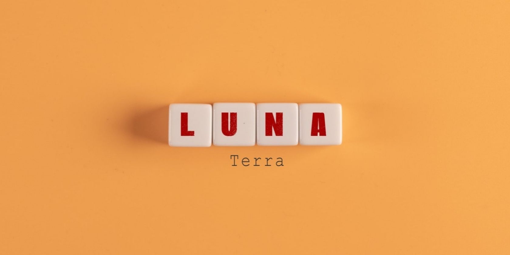 luna spelled in letter blocks on orange background